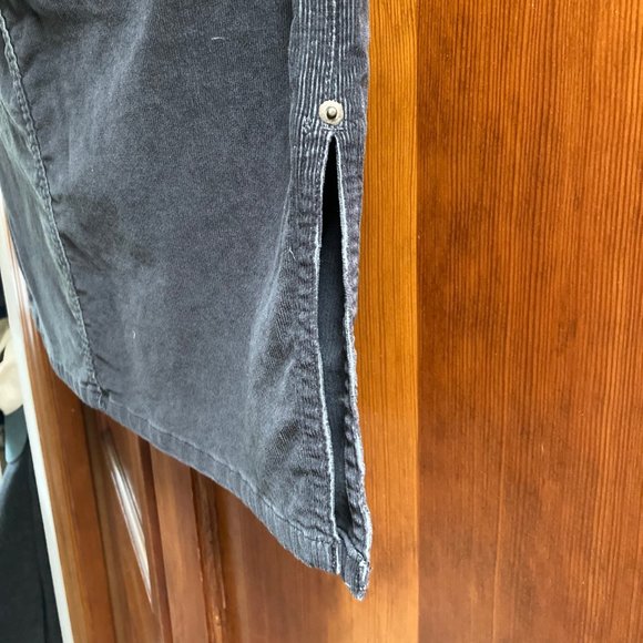 North Face Corduroy Skirt - side slits both sides - Dark Gray - Size Large - Picture 3 of 6